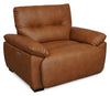 Bello 51.6\" Leather-Look Fabric Power Reclining Chair - Brown