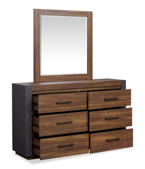 Dante Bedroom 6-Drawer Dresser, 60\"W x 36\"H - Brown