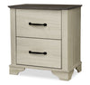 Clara Bedside 2-Drawer Nightstand, 22\"W x 24\"H - Bleached Oak & Brown