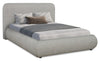 Luka Upholstered Platform Bed in Grey Polyester Fabric, Modern - Full Size