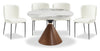 Alwin 5pc Dining Set with Table & 4 Chairs, Sintered Stone Top, Metal, 47.25\"W Round - Brown/White