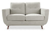 Cosmo 57\" Fabric Loveseat with Tufted Back Cushions - Grey