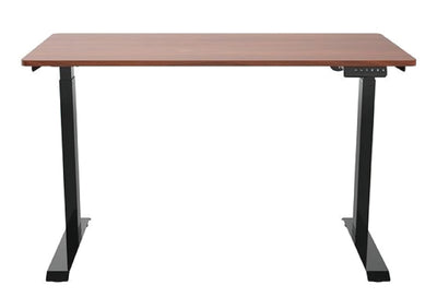 Tygerclaw Sit Stand Desk with USB Ports & Storage - Brown|Bureau assis ou debout TygerClaw avec ports USB et rangement - brun