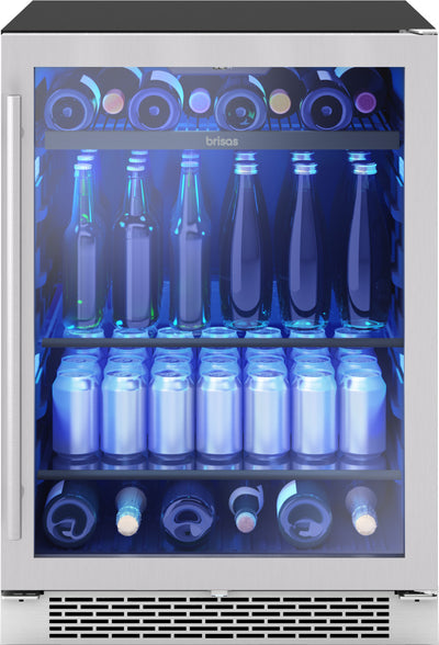 Brisas by Zephyr 24" Beverage Cooler with 8-Bottle Single Zone - Stainless Steel - BBV24C01AG | Refroidisseur à boissons Brisas par Zephyr de 24 po avec 1 zone pour 8 bouteilles - acier inoxydable - BBV24C01AG | BBV24C0S