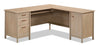 Whitaker Point 94.13\" Commercial Grade L-Shaped Office Desk with Storage & Keyboard Tray - Natural Maple