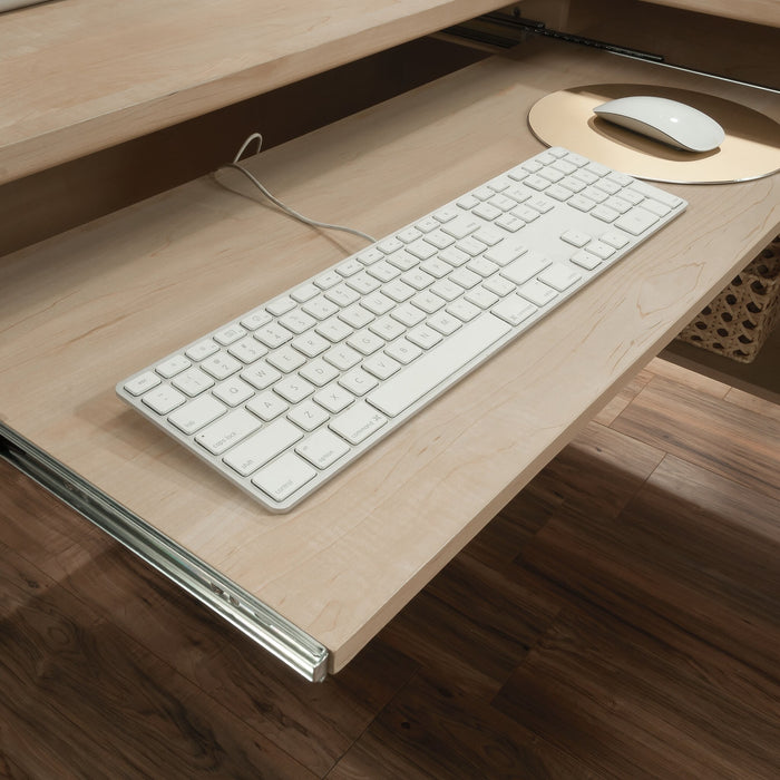 Whitaker Point 94.13\" Commercial Grade L-Shaped Office Desk with Storage & Keyboard Tray - Natural Maple