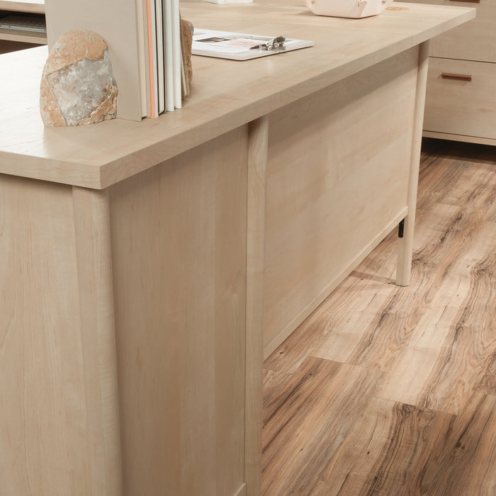 Whitaker Point 94.13\" Commercial Grade L-Shaped Office Desk with Storage & Keyboard Tray - Natural Maple