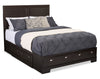 Yorkdale 6-Drawer Platform Bed with Headboard & Storage Frame, Made in Canada, Brown - Queen Size