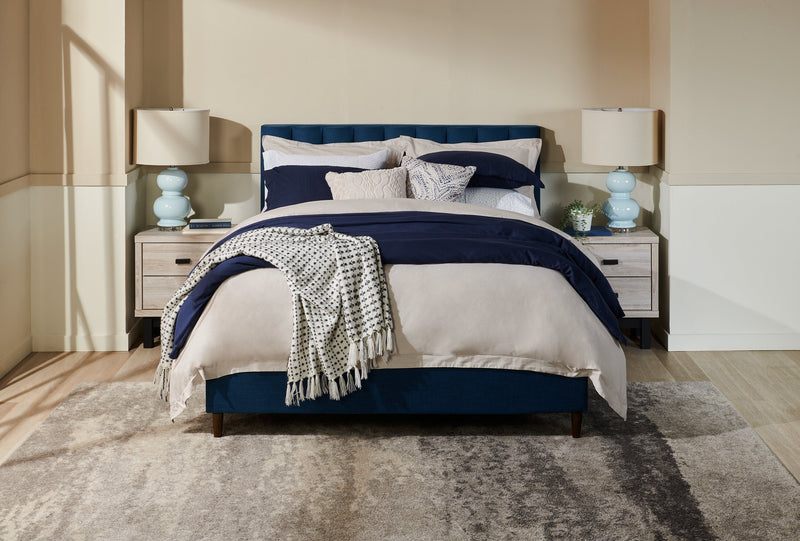 Zen Bedside 2-Drawer Nightstand with Built-in Charging Ports, 21.3\"W x 25\"H - Grey