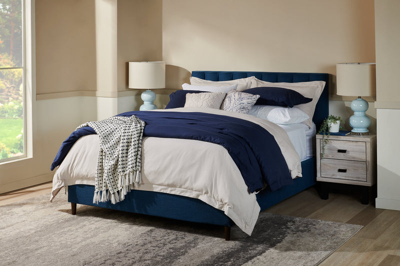 Zen Bedside 2-Drawer Nightstand with Built-in Charging Ports, 21.3\"W x 25\"H - Grey