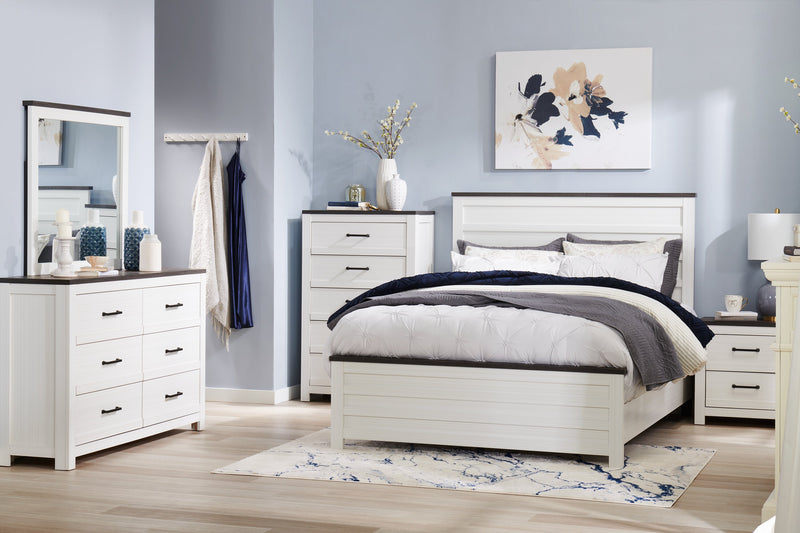Zoey Bedroom Dresser Mirror - Two-tone White & Brown