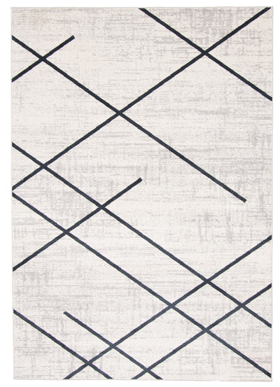 Damali Ivory/Blue Machine Washable Area Rug - 3'0" x 5'0"