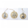 Flat Round Wood Ornament with Metal Accent - Set of 6 Christmas Ornaments