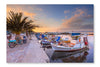 Fishing Boats Greece 28x42 Wall Art Frame And Fabric Panel