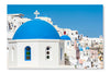 Blue Domes In Oia - Santorini 16x24 Wall Art Frame And Fabric Panel