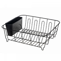 Sink Rack with Cutlery Holder Black