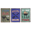 Metal Embossed Wall Sign BBQ Time - Set of 3 Wall Decor