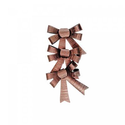 3pc Shiny Bows Bronze - Set of 6 Giftwrap|3 boucles brillantes bronze - ensemble de 6 articles d’emballage-cadeau