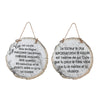 Hanging Round Log Wall Art Inspirational French - Set of 2 Wall Decor