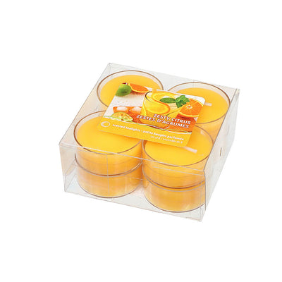 8 Pk Scented Tealights Zesty Citrus - Set of 2 Candle|Paquet de 8 bougies chauffe-plats parfumées à arôme de zestes d’agrumes - ensemble de 2 paquets de bougies
