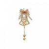 Metal Bell Shaped Ornament with Reindeer Gold - Set of 6 Christmas Ornaments