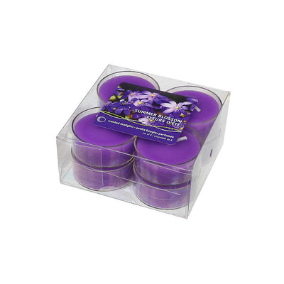 8 Pk Scented Tealights Summer Blossom - Set of 2 Candle|Paquet de 8 bougies chauffe-plats parfumées à arôme de fleurs d’été - ensemble de 2 paquets de bougies