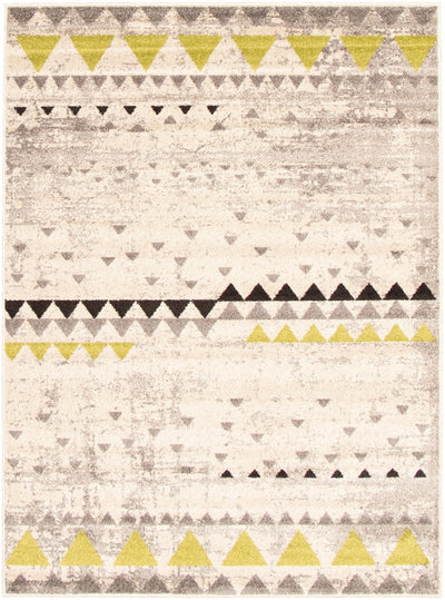 Raja Ivory-Green Area Rug - 3'11" x 5'7"