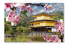 Gold Temple Japan 28x42 Wall Art Frame And Fabric Panel