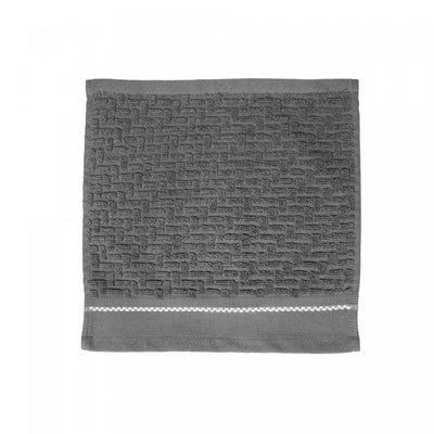 Luxury Stitch Wash Cloth 12 x 12 Light Grey - Set of 6 Towels|Débarbouillette brodée luxueuse 12 x 12 gris clair - ensemble de 6 serviettes
