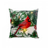 LED Velvet Cushion Single Cardinal on Tree 18 x 18 - Set of 2 Cushions