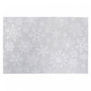 Vinyl Placemat Silver Snowflake on White - Set of 12