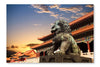 Bronze Lion In The Forbidden City 24x36 Wall Art Frame And Fabric Panel