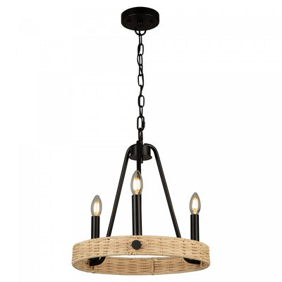 Perris 3-Light Black Chandelier