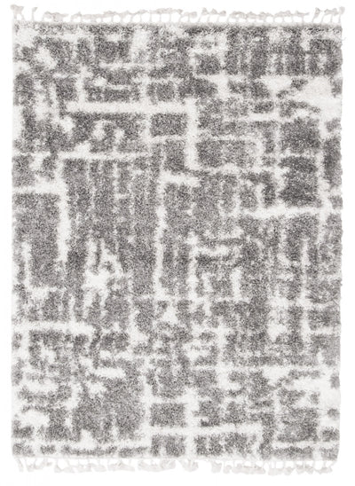Helma Urban Cream, Dark Grey Shag 6'7" X 9'6" Area Rug