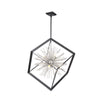 Sunburst 8-Light Matte Black and Chrome Chandelier