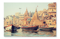Ancient City Of Varanasi 28x42 Wall Art Frame And Fabric Panel