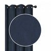 Faux Suede Panel With 8 Grommets Navy Blue - Set of 2 Drapes and Blinds