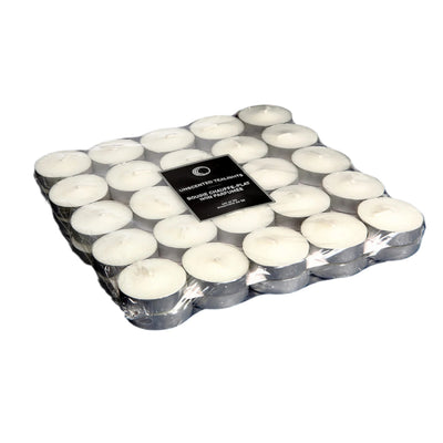 50 Pk Unscented Tealights White Candle|Paquet de 50 bougies chauffe-plats blanches non parfumées