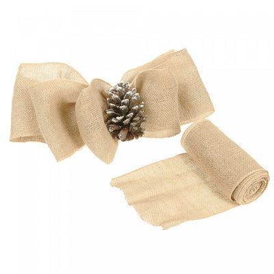 Burlap Ribbon Natural 10" x 5 Yd Crafts|Ruban en jute naturelle 10 po x 5 verges