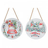 MDF Round Wall Hanger Holiday Red Truck - Set of 2 Wall Decor