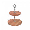 2 Tier Round Wooden Dessert Stand Dinnerware