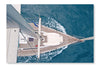 Top View Of Sailing Boat 16x24 Wall Art Frame And Fabric Panel