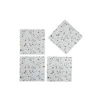 4 Pc Square Glass Coasters Terrazzo