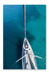 Top View Of Sailing Boat Anchored In The Shallows 16x24 Wall Art Frame And Fabric Panel