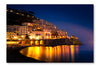 Night View Of Amalfi Cityscape On Coast Line 16x24 Wall Art Frame And Fabric Panel