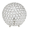 Elegant Designs Elipse 10 Inch Crystal Ball Sequin Table Lamp, Chrome