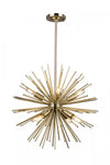 Sunburst 8-Light Satin Brass Chandelier
