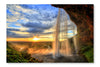Seljalandfoss Waterfall At Sunset 28x42 Wall Art Frame And Fabric Panel