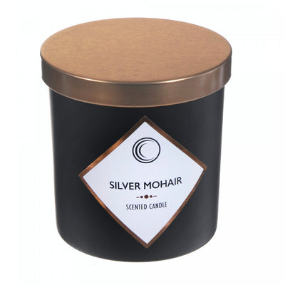 7oz Matte Black Scented Candle with Lid Silver Mohair - Set of 2|Bougie parfumée noir mat de 7 oz à arôme de mohair argent avec couvercle - ensemble de 2