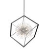 Sunburst 12-Light Matte Black and Chrome Chandelier